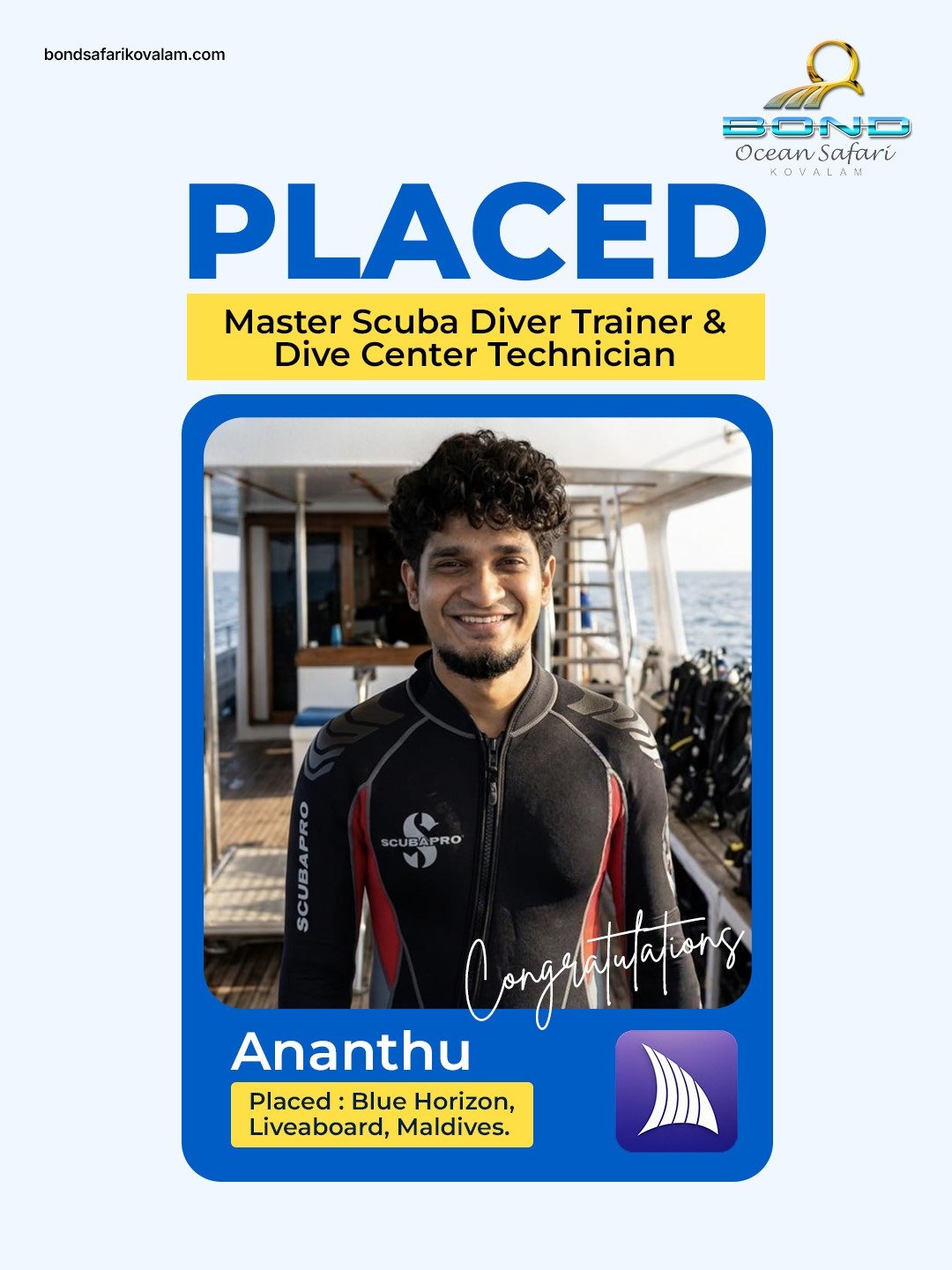Ananthu, Master Scuba Diver Trainer & Dive Center Technician
